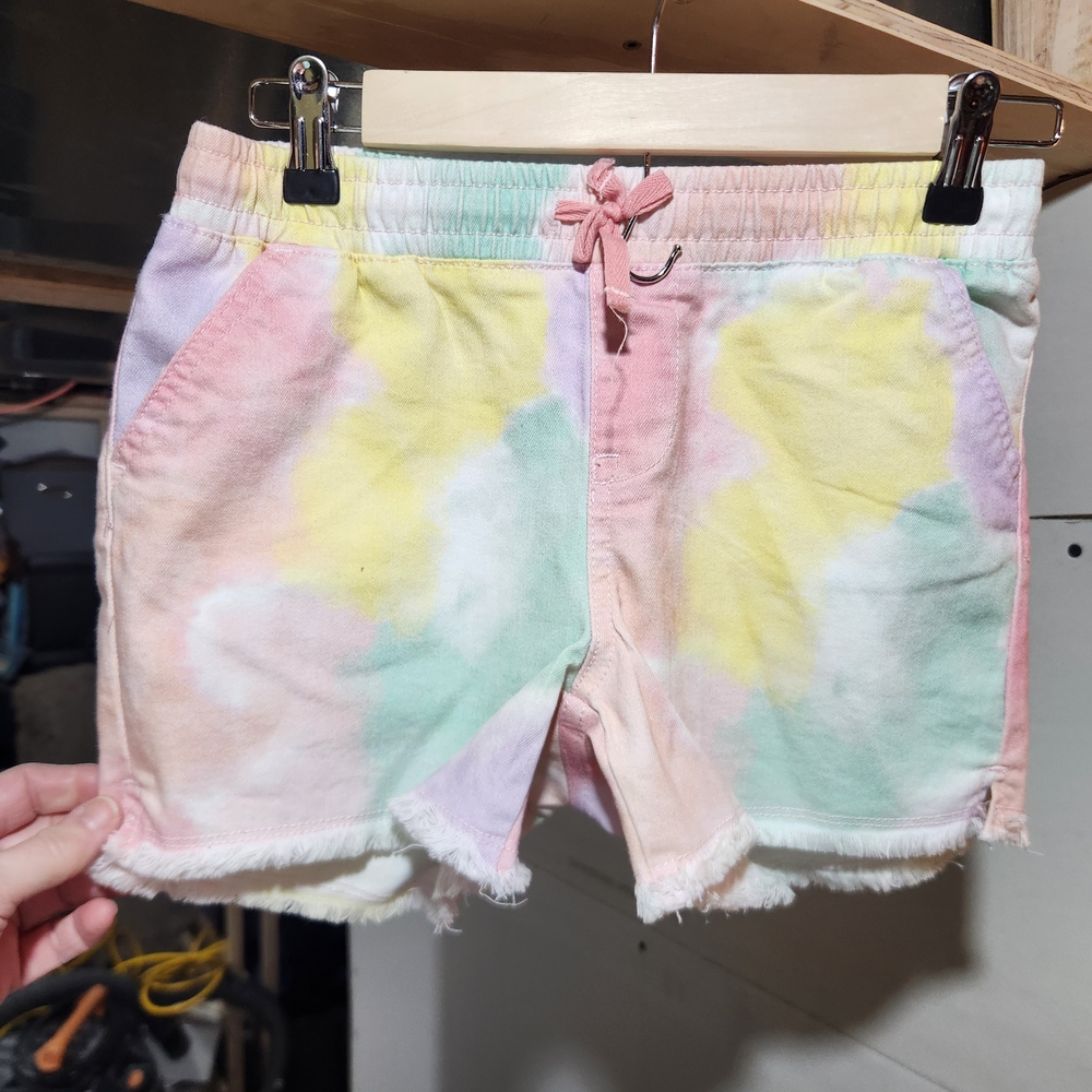 Cat & Jack Tie-Dye Kids Shorts - Pink, Yellow, Green